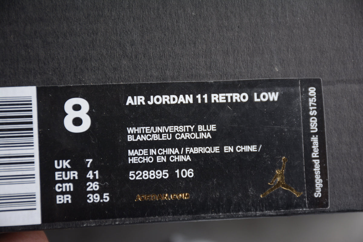 AJ 11 Low  " White & University Blue "